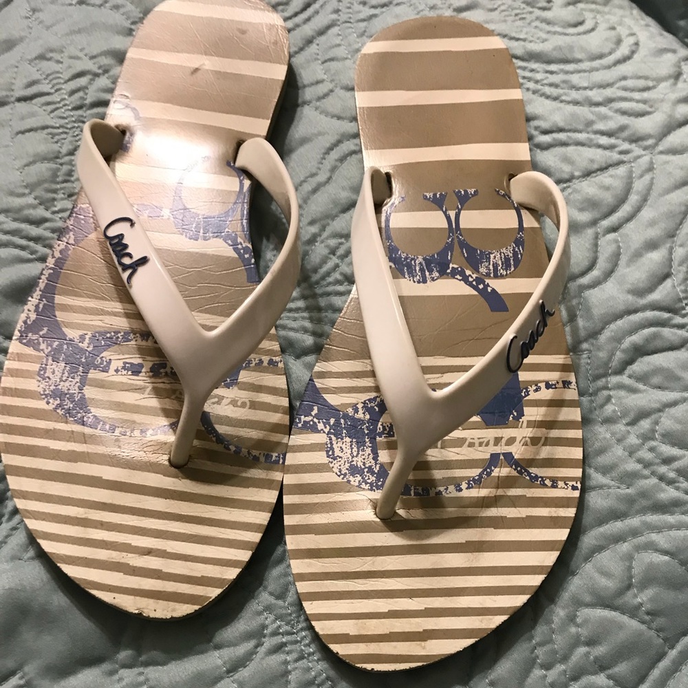 Coach flip flops size 9